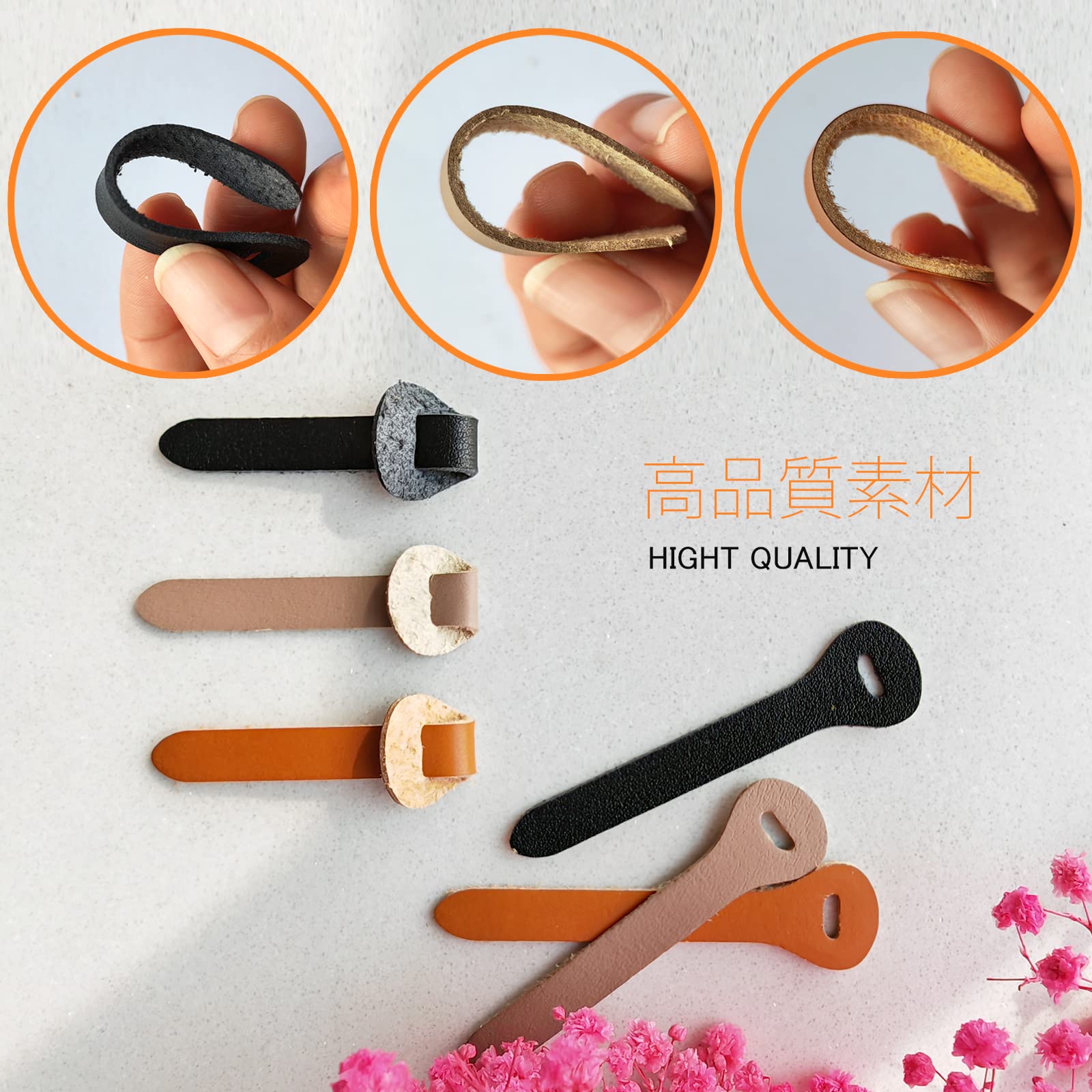 レザー製ジッパー2本付き Amazon.co.jp: ヌメ革 ジッパースライダー Lサイズ ジッパープル 5個